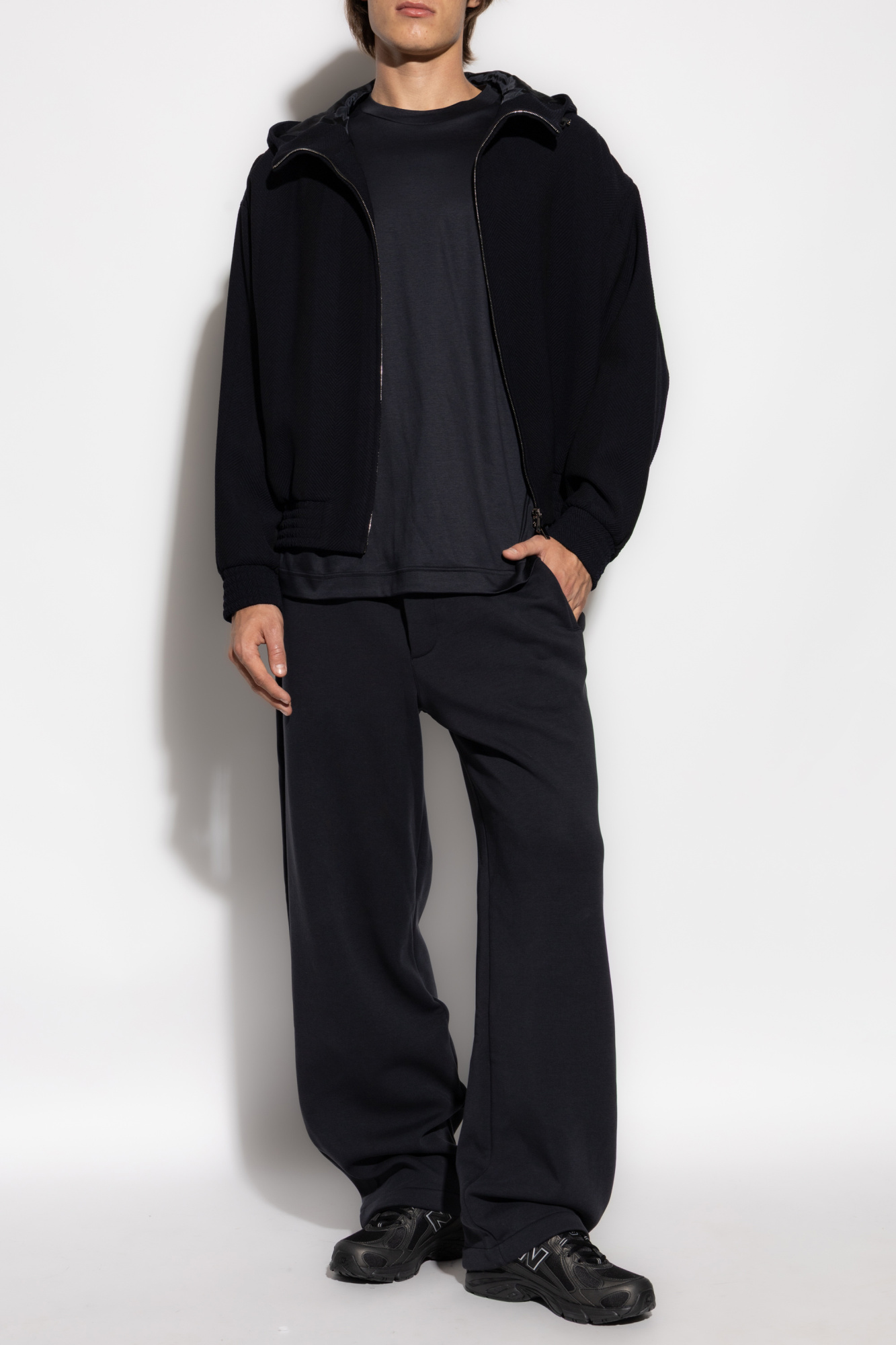 Emporio Armani Wool jacket with herringbone pattern | Men's | Vitkac